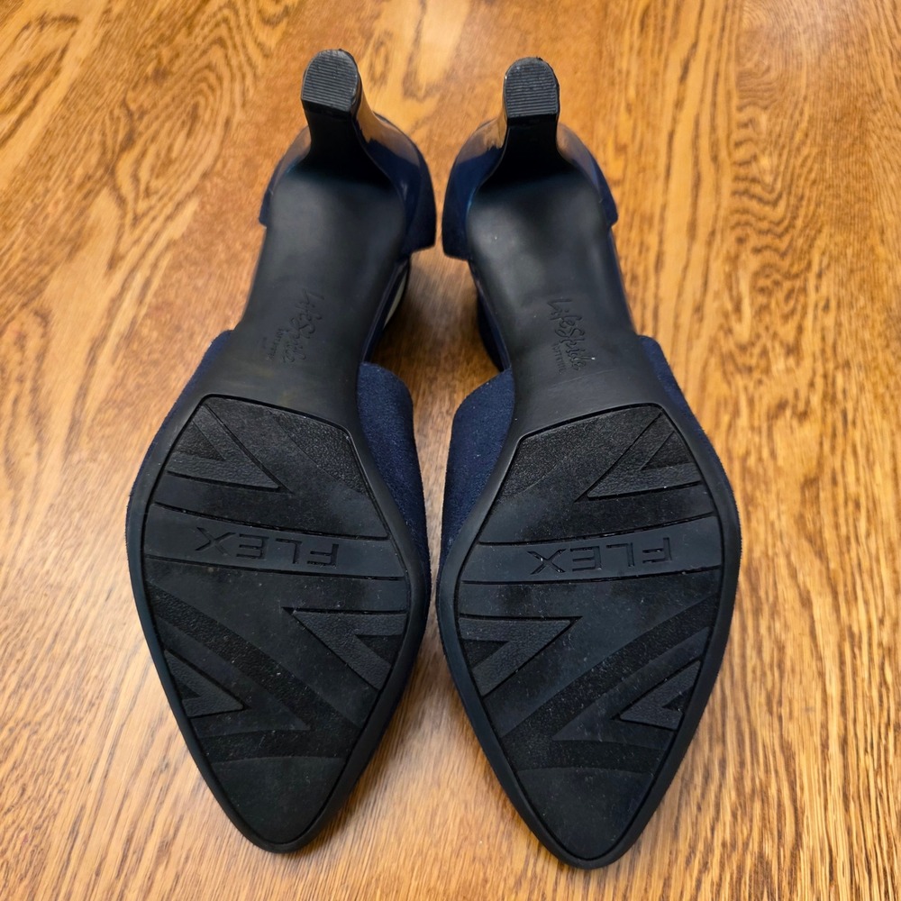 LifeStride Giovanna 2 Navy Blue Faux Suede Cutout Pointed Toe Pumps Heels 9M - Picture 10 of 10